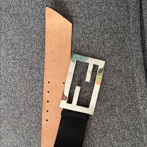 Woman’s Black Leather Belt with soft Silver Buck Never worn.